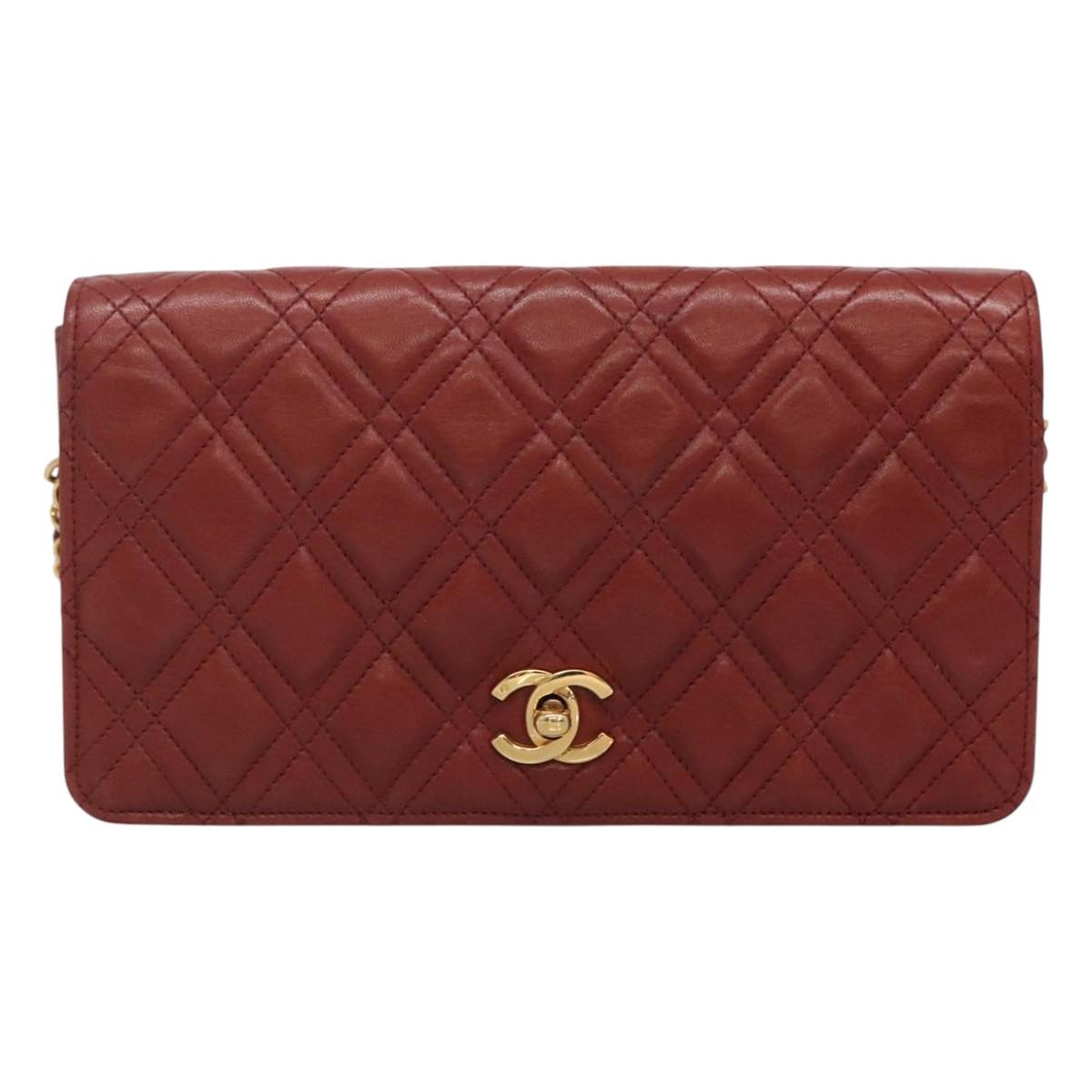Chanel Single Flap Red Leather Shoulder Bag (Pre-Owned)