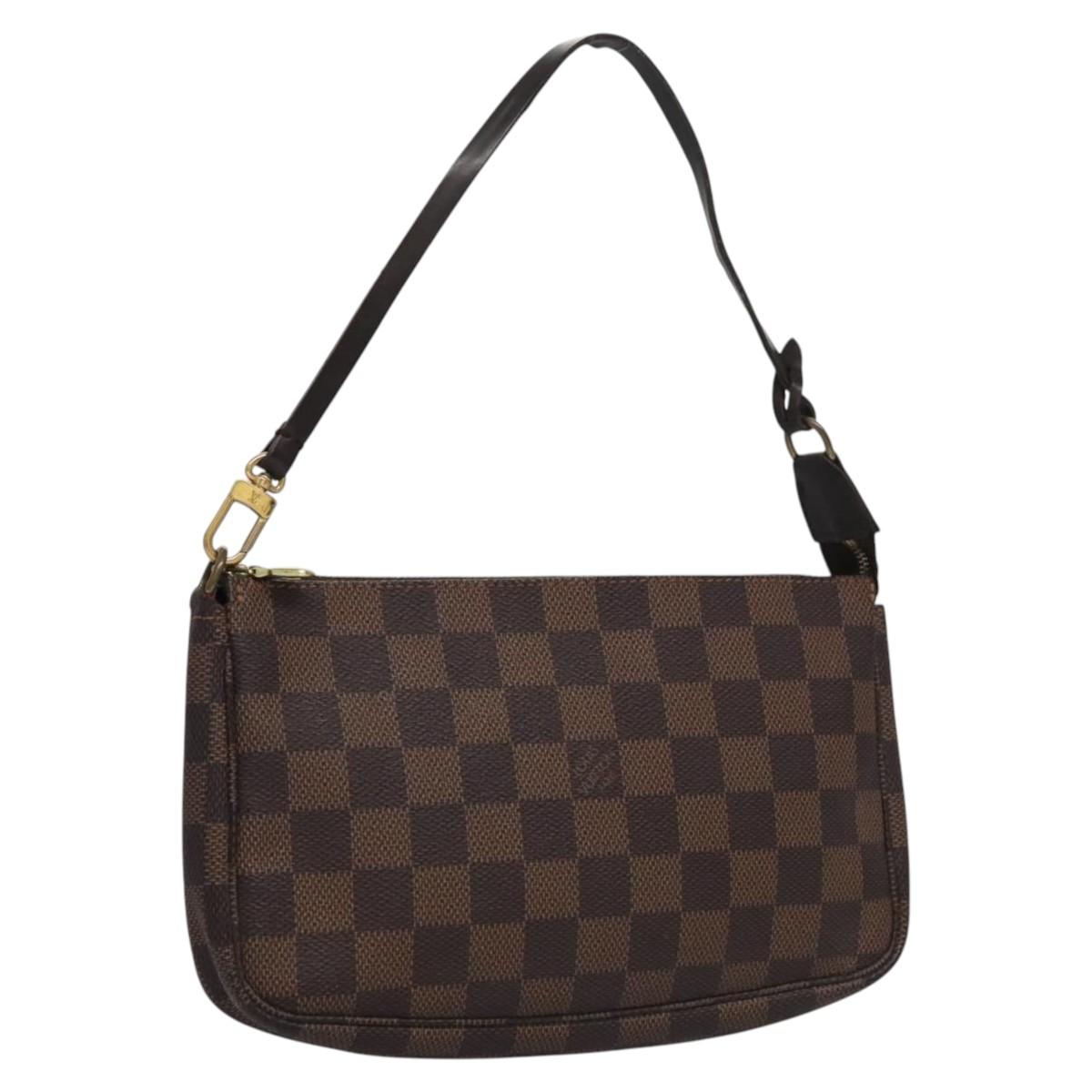Louis Vuitton Pochette Accessoire Brown Canvas Clutch Bag (Pre-Owned)