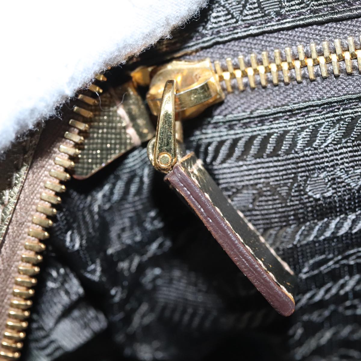 Prada Bauletto Gold Leather Handbag (Pre-Owned)