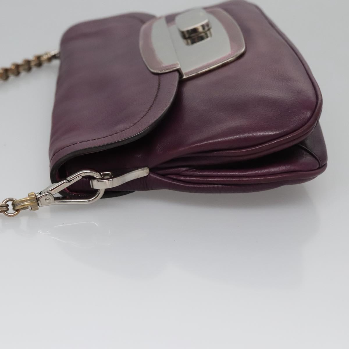 Prada Purple Leather Shoulder Bag (Pre-Owned)