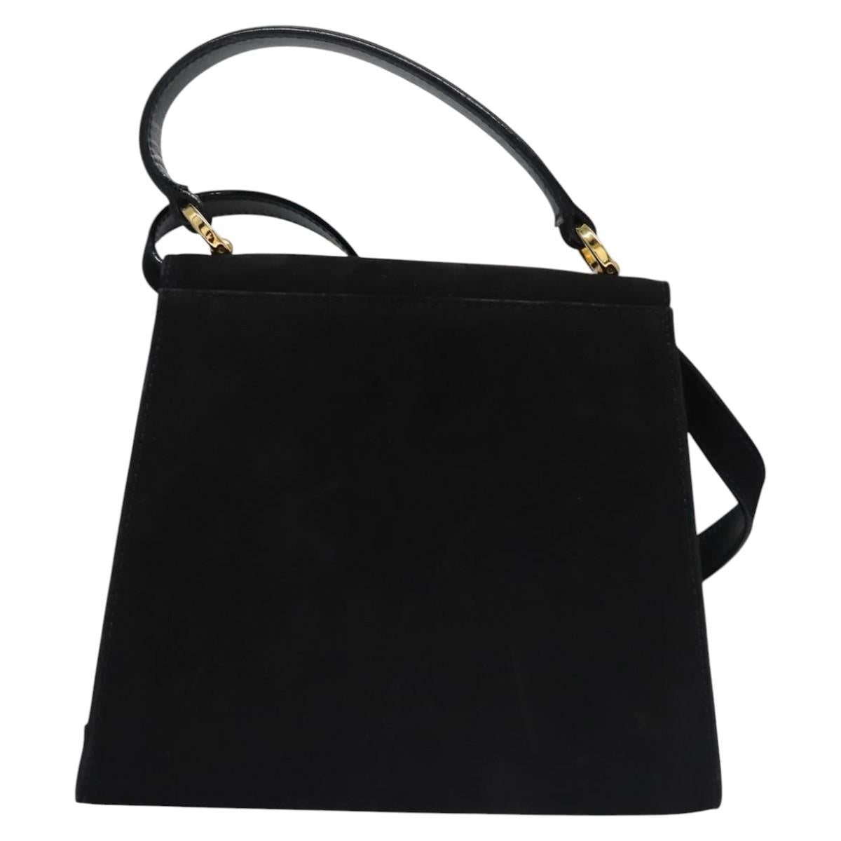 Salvatore Ferragamo Vala Black Suede Handbag (Pre-Owned)