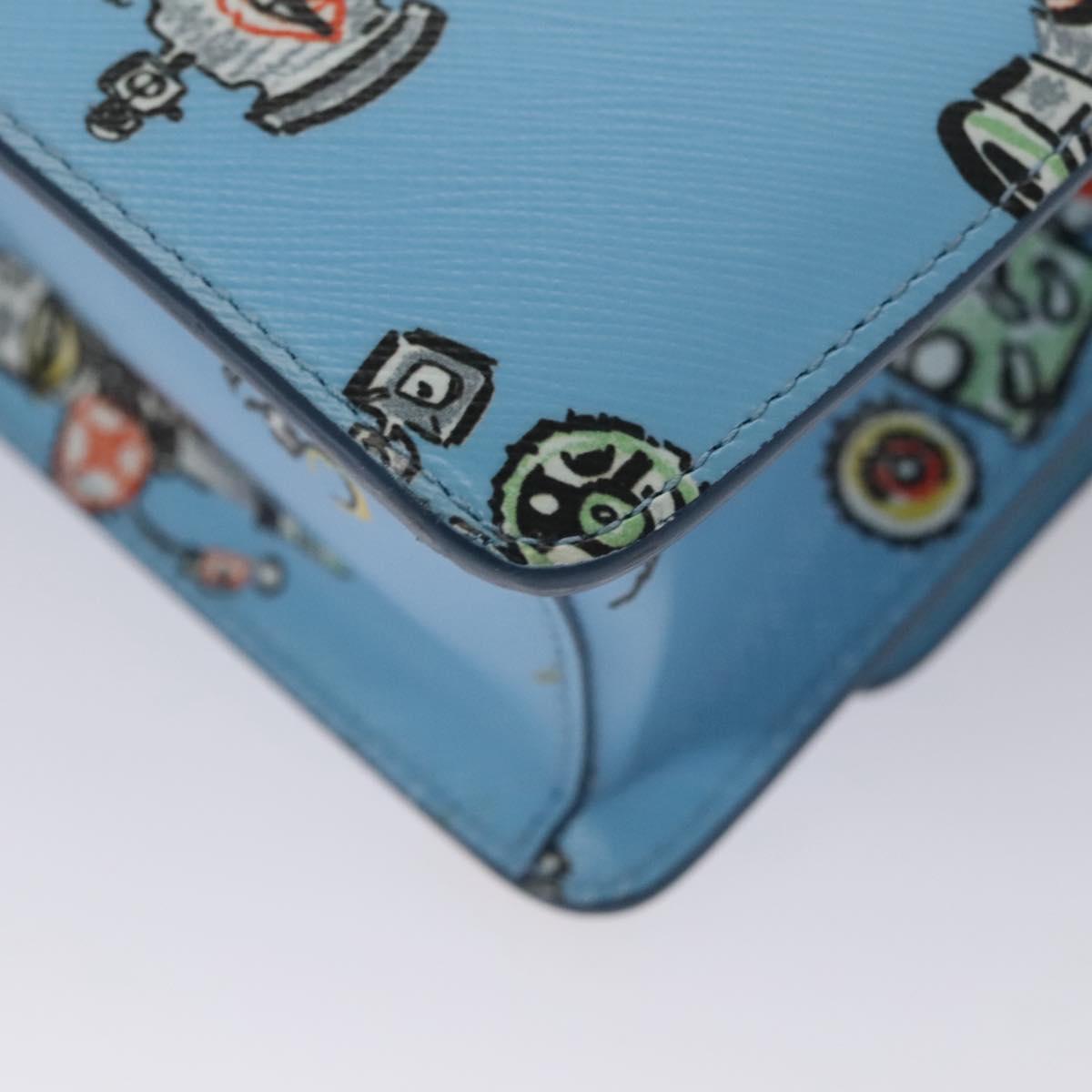 Prada Robot Blue Leather Shoulder Bag (Pre-Owned)