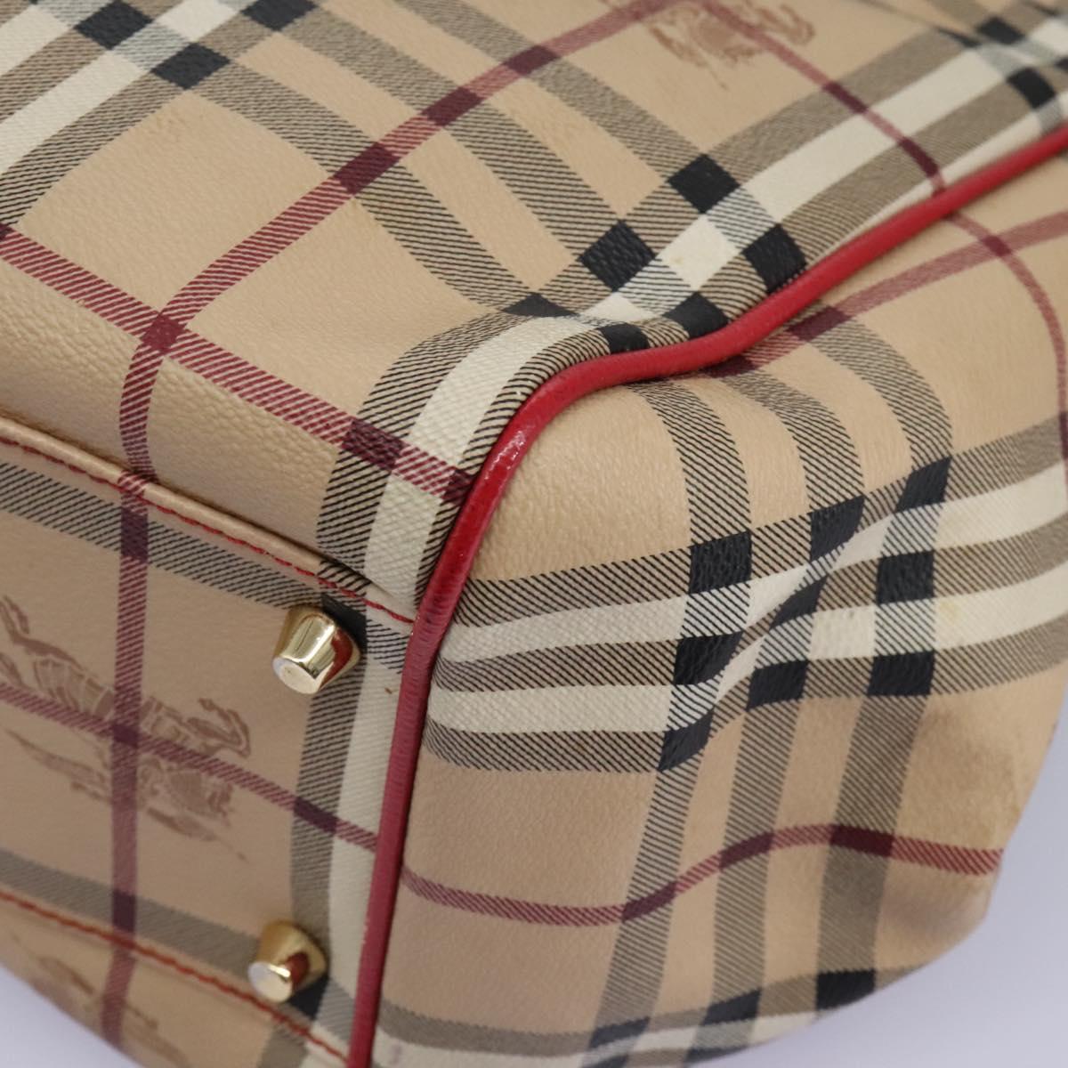Burberry Nova Check Beige Canvas Shoulder Bag (Pre-Owned)
