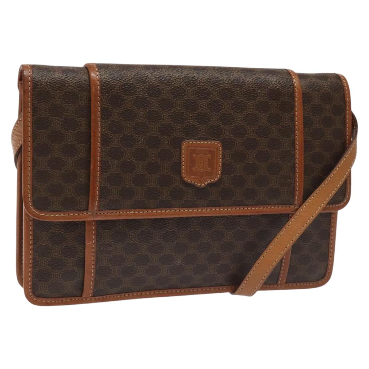 Céline Macadam Brown Canvas Shoulder Bag (Pre-Owned)