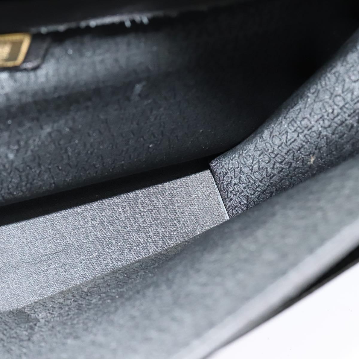 Versace Black Leather Briefcase Bag (Pre-Owned)