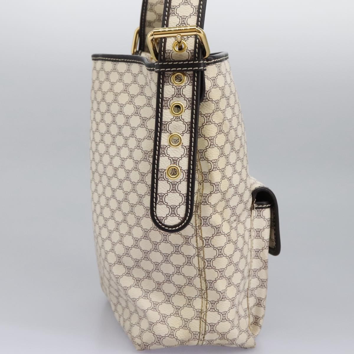 Céline Macadam White Canvas Shoulder Bag (Pre-Owned)