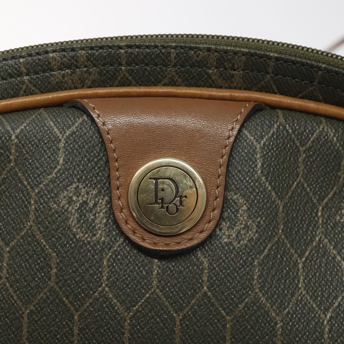 Dior Honeycomb Green Canvas Shoulder Bag (Pre-Owned)