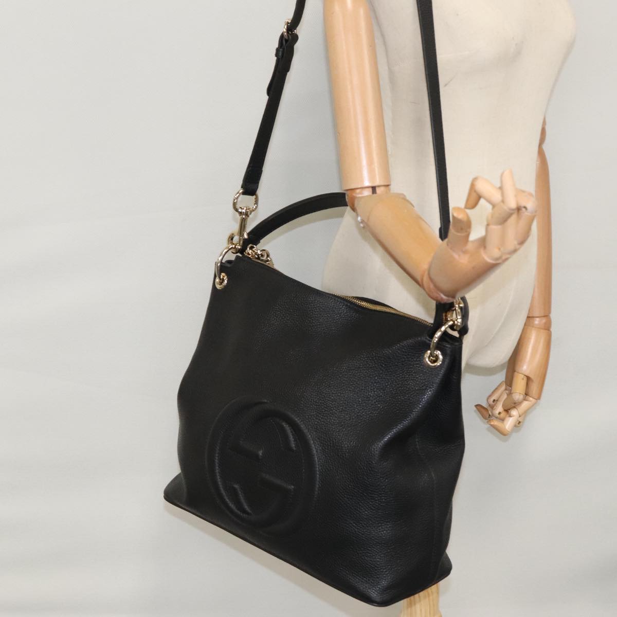 Gucci Soho Black Leather Handbag (Pre-Owned)