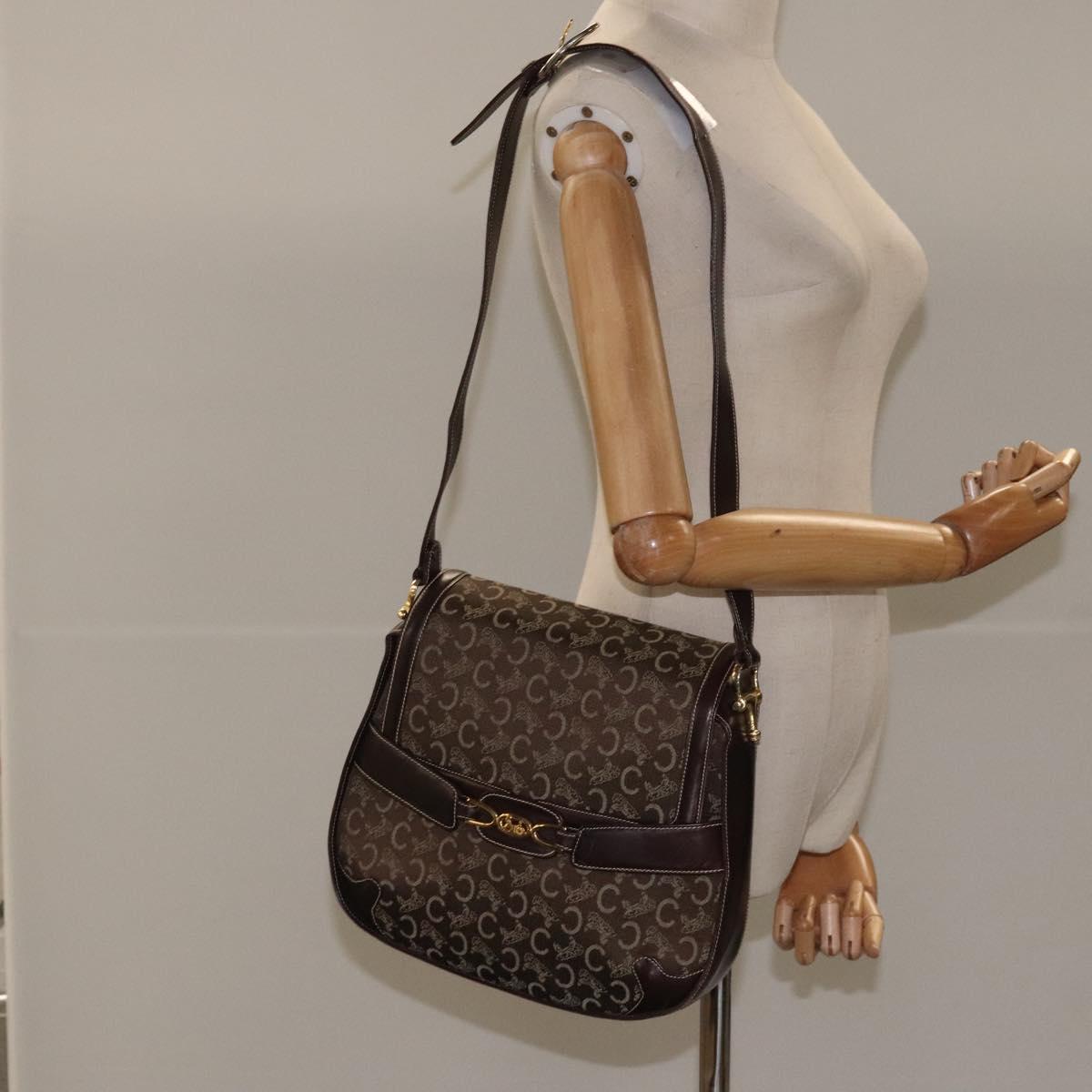 Céline Sulky Brown Canvas Shoulder Bag (Pre-Owned)