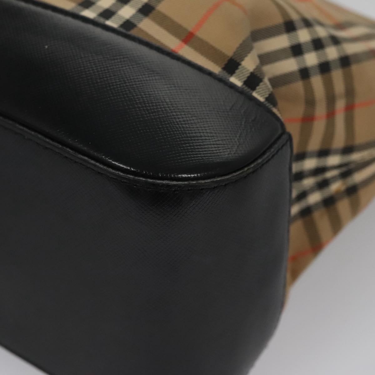 Burberry Nova Check Beige Canvas Handbag (Pre-Owned)