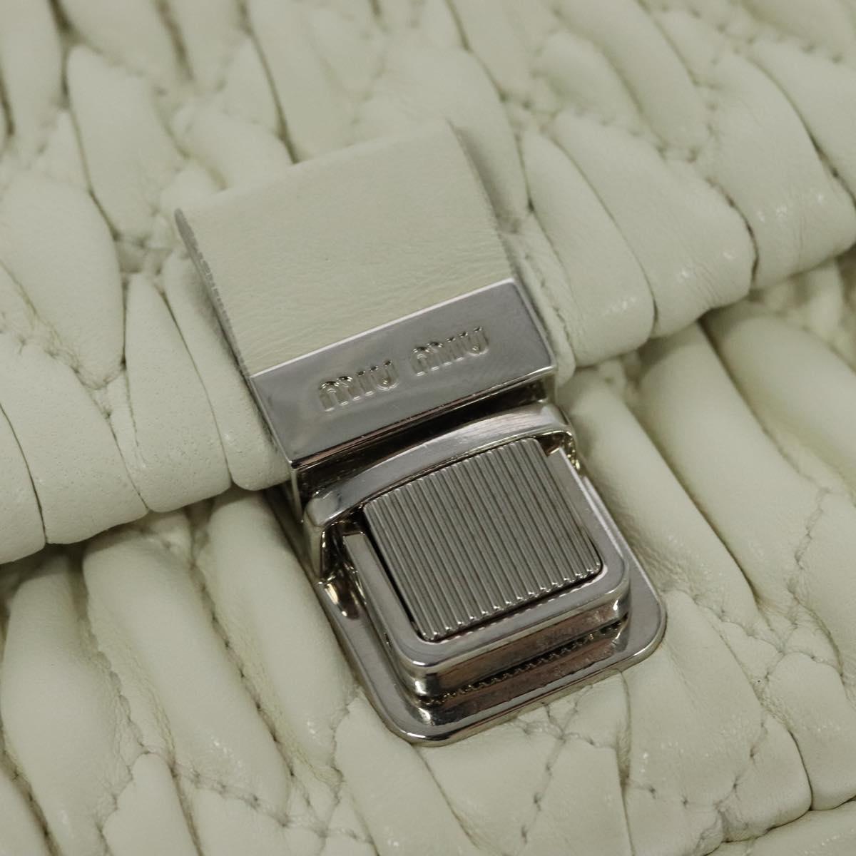 Miu Miu Crystal White Leather Shoulder Bag (Pre-Owned)