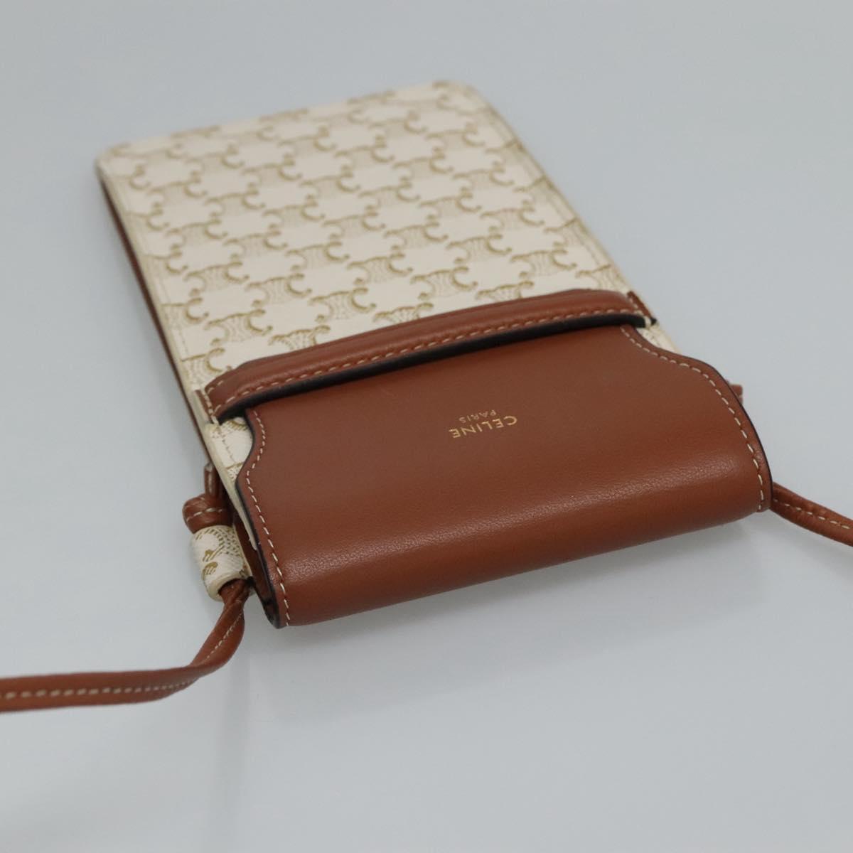 Céline Triomphe Beige Canvas Shoulder Bag (Pre-Owned)