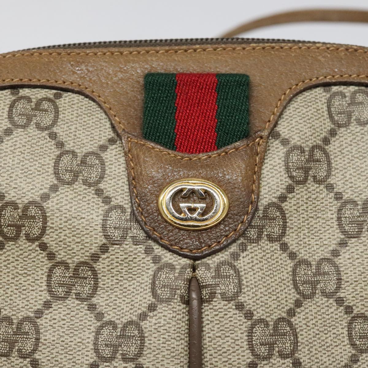 Gucci Ophidia Beige Canvas Shoulder Bag (Pre-Owned)
