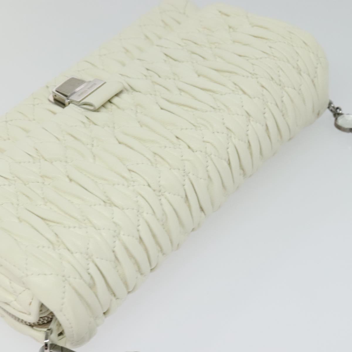 Miu Miu Crystal White Leather Shoulder Bag (Pre-Owned)
