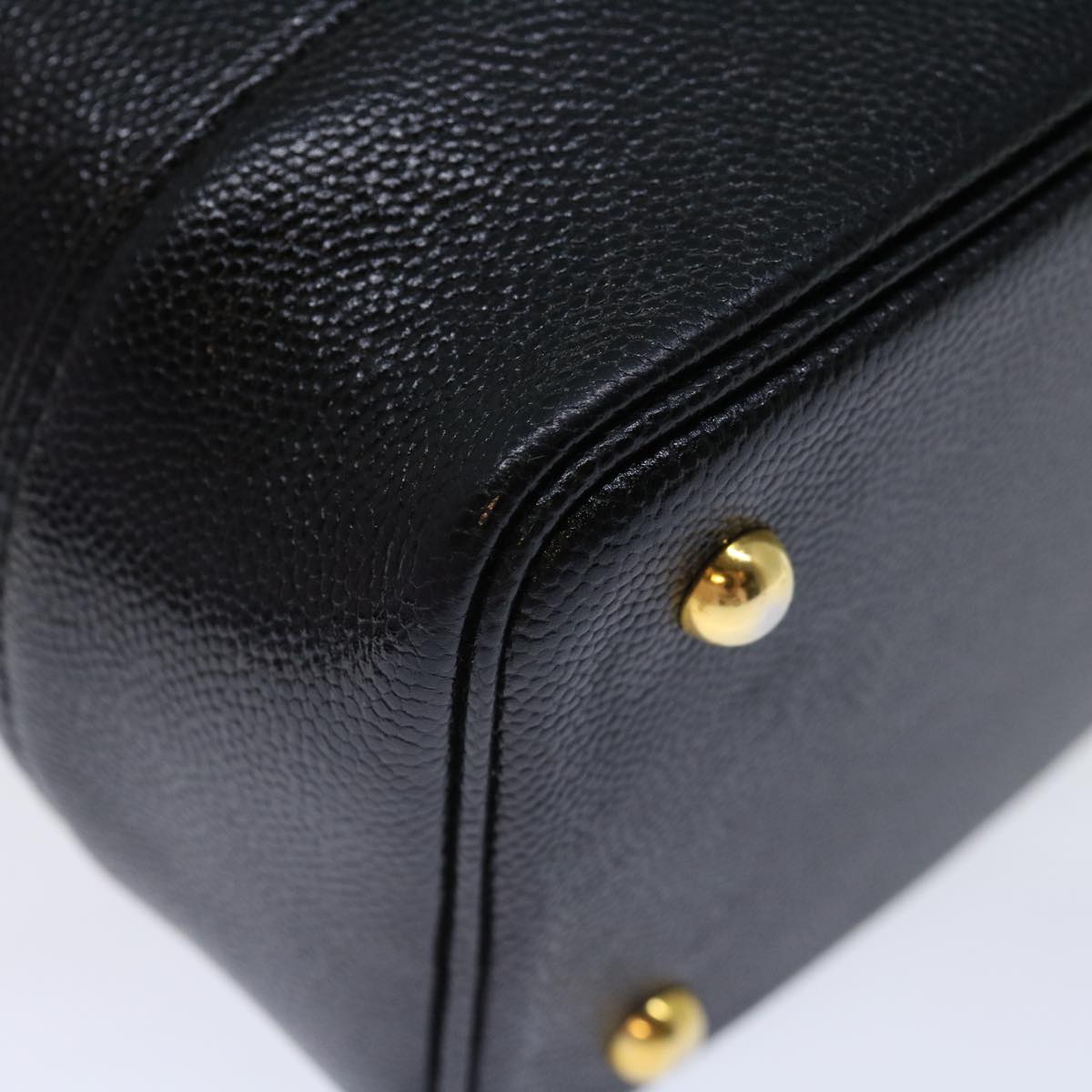 Versace Vanity Black Leather Handbag (Pre-Owned)