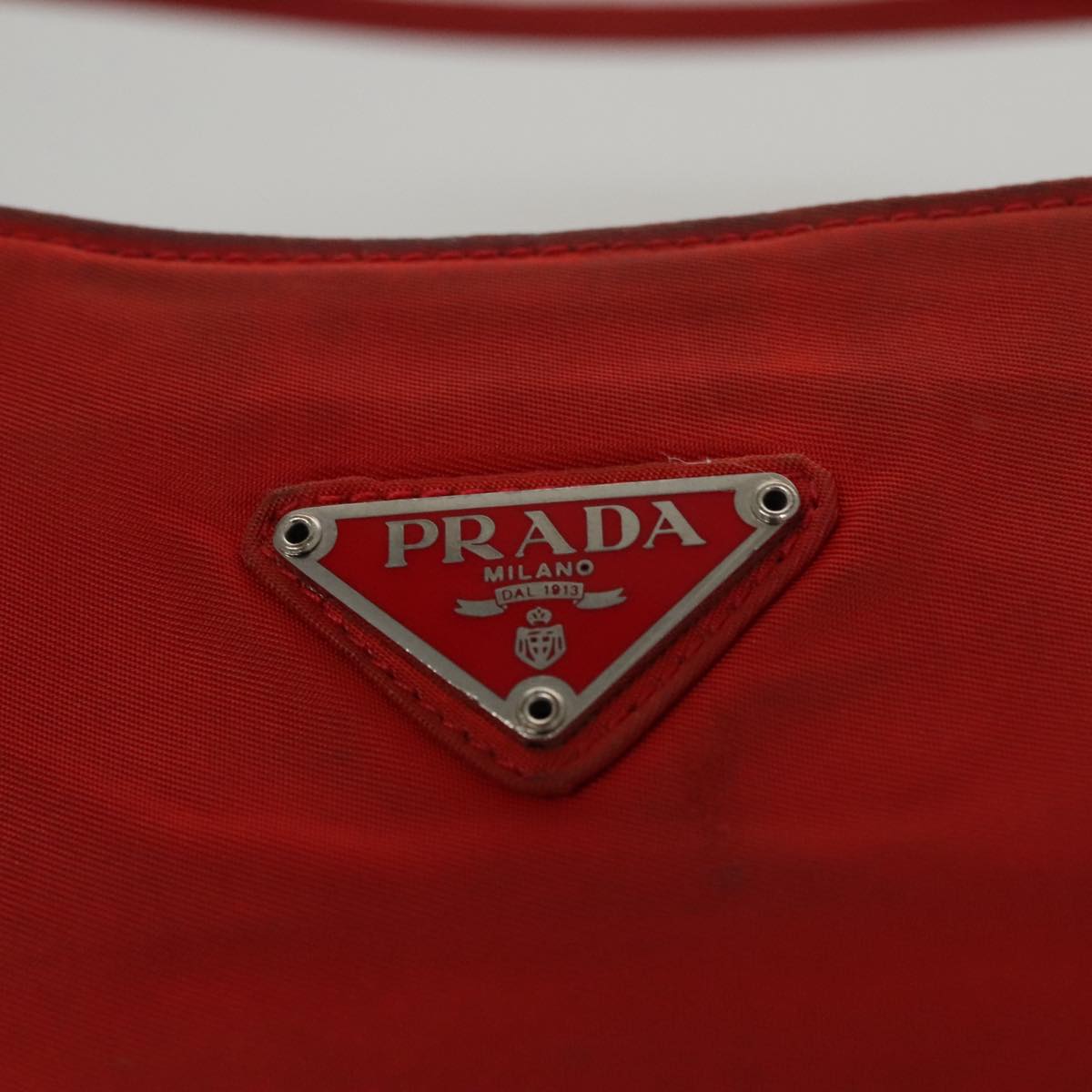 Prada Tessuto Red Synthetic Shoulder Bag (Pre-Owned)