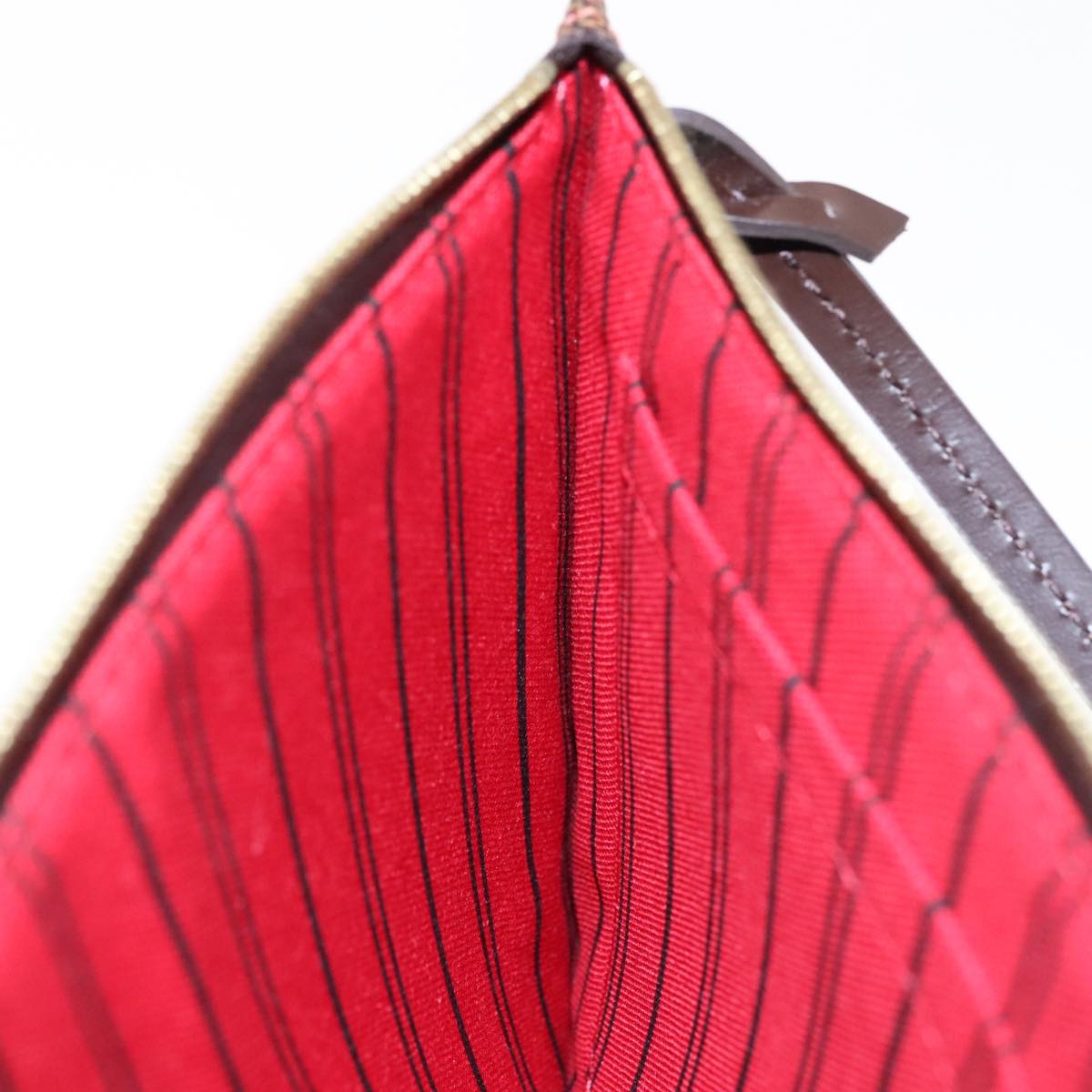 Louis Vuitton Neverfull Pouch Brown Canvas Clutch Bag (Pre-Owned)