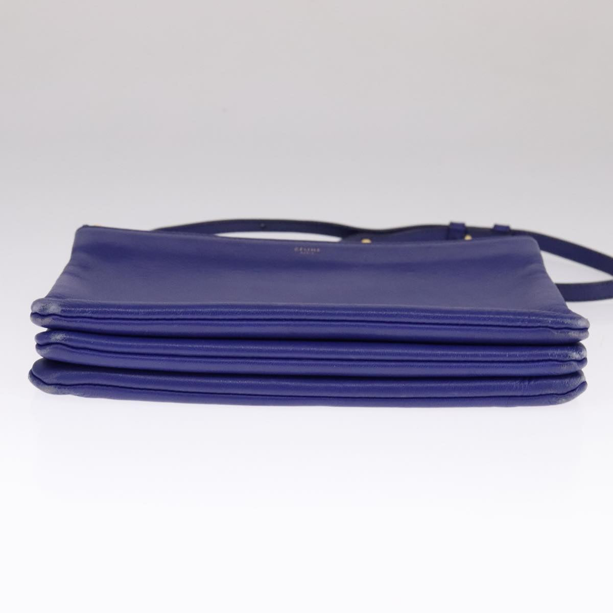 Céline Trio Blue Leather Shoulder Bag (Pre-Owned)