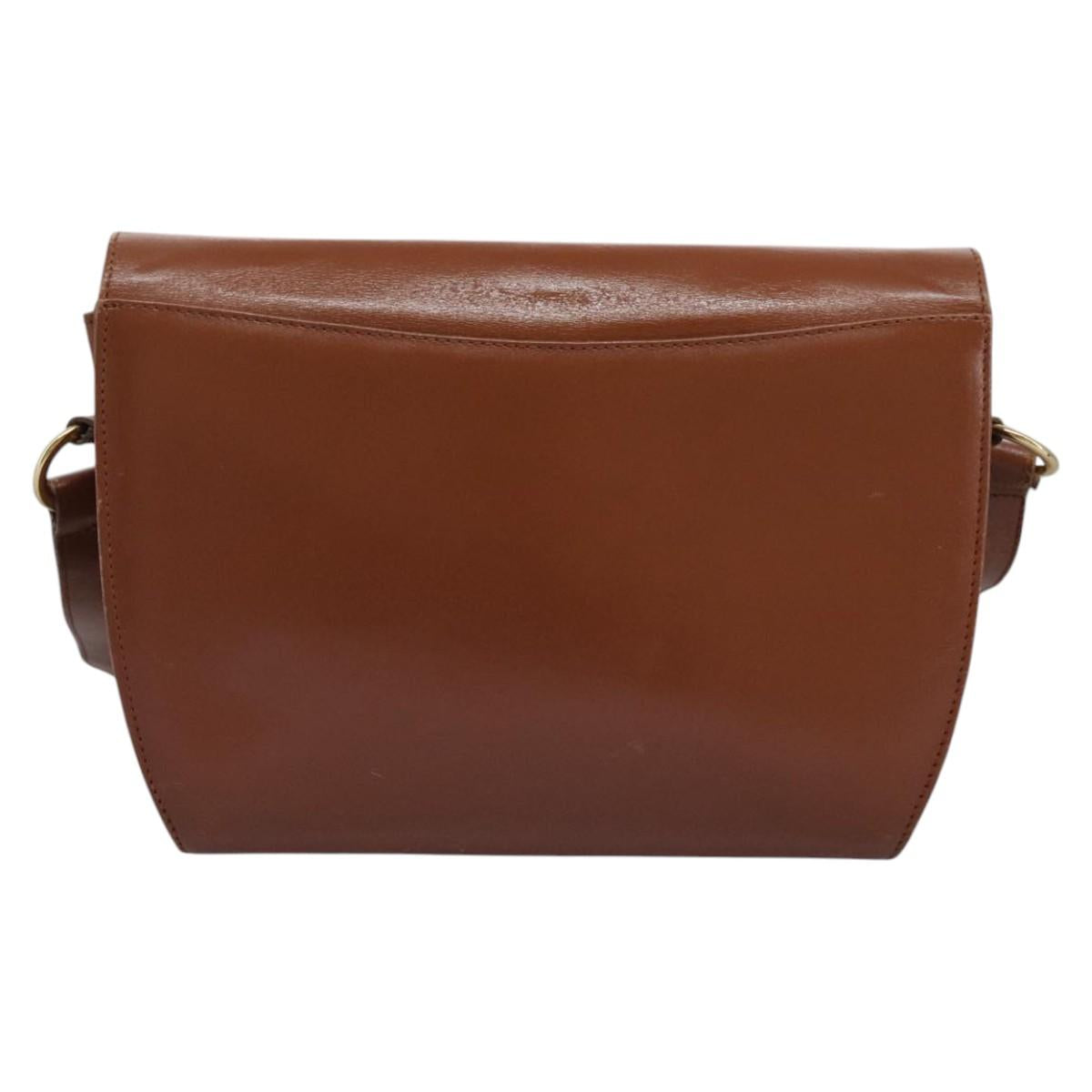 Salvatore Ferragamo Gancini Brown Leather Shoulder Bag (Pre-Owned)