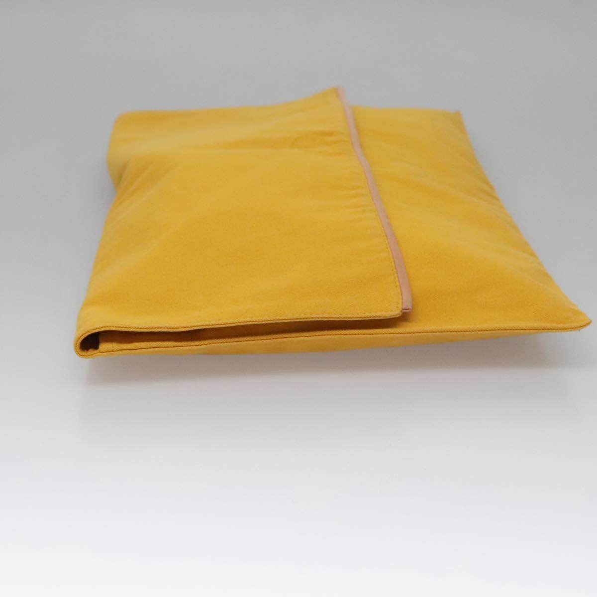 Hermès Yellow Canvas Clutch Bag (Pre-Owned)