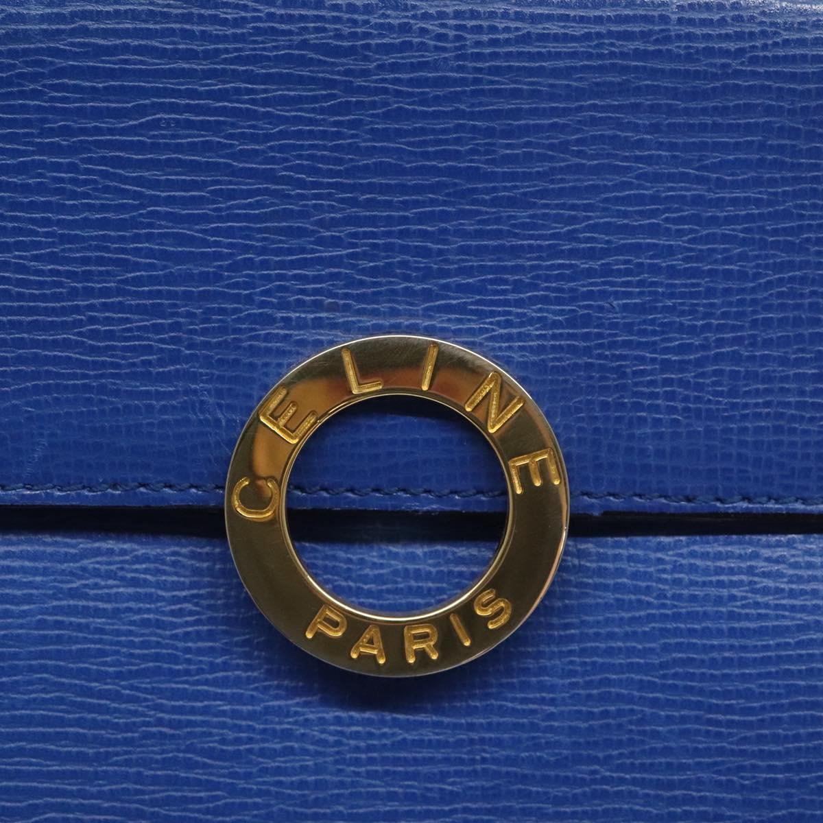 Céline Logo Du Cercle Blue Leather Handbag (Pre-Owned)