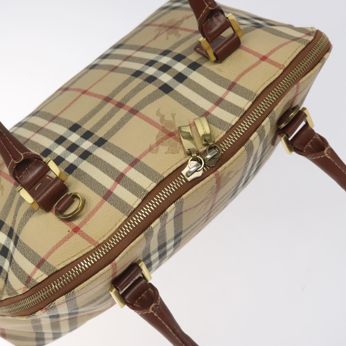 Burberry Nova Check Beige Canvas Handbag (Pre-Owned)