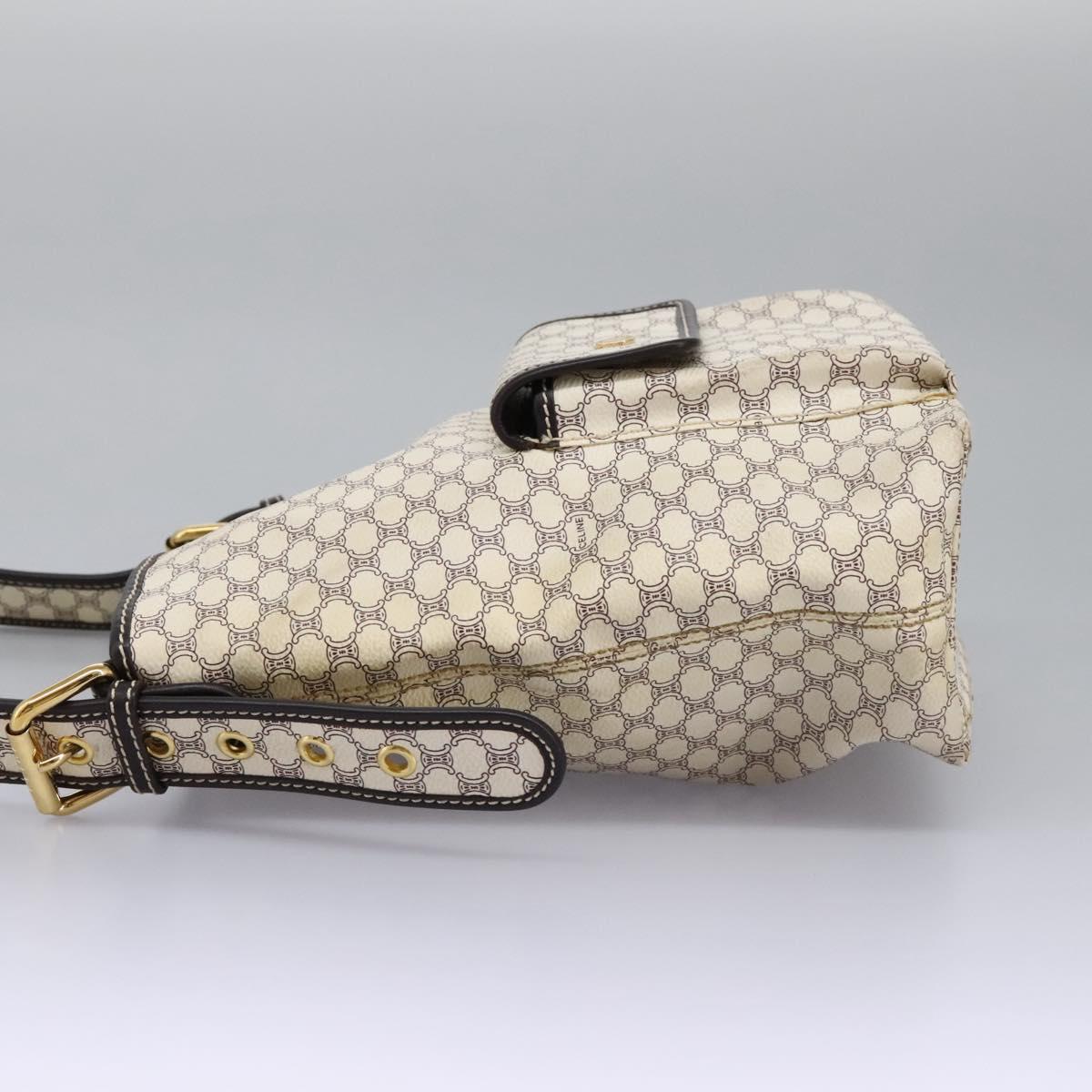 Céline Macadam White Canvas Shoulder Bag (Pre-Owned)