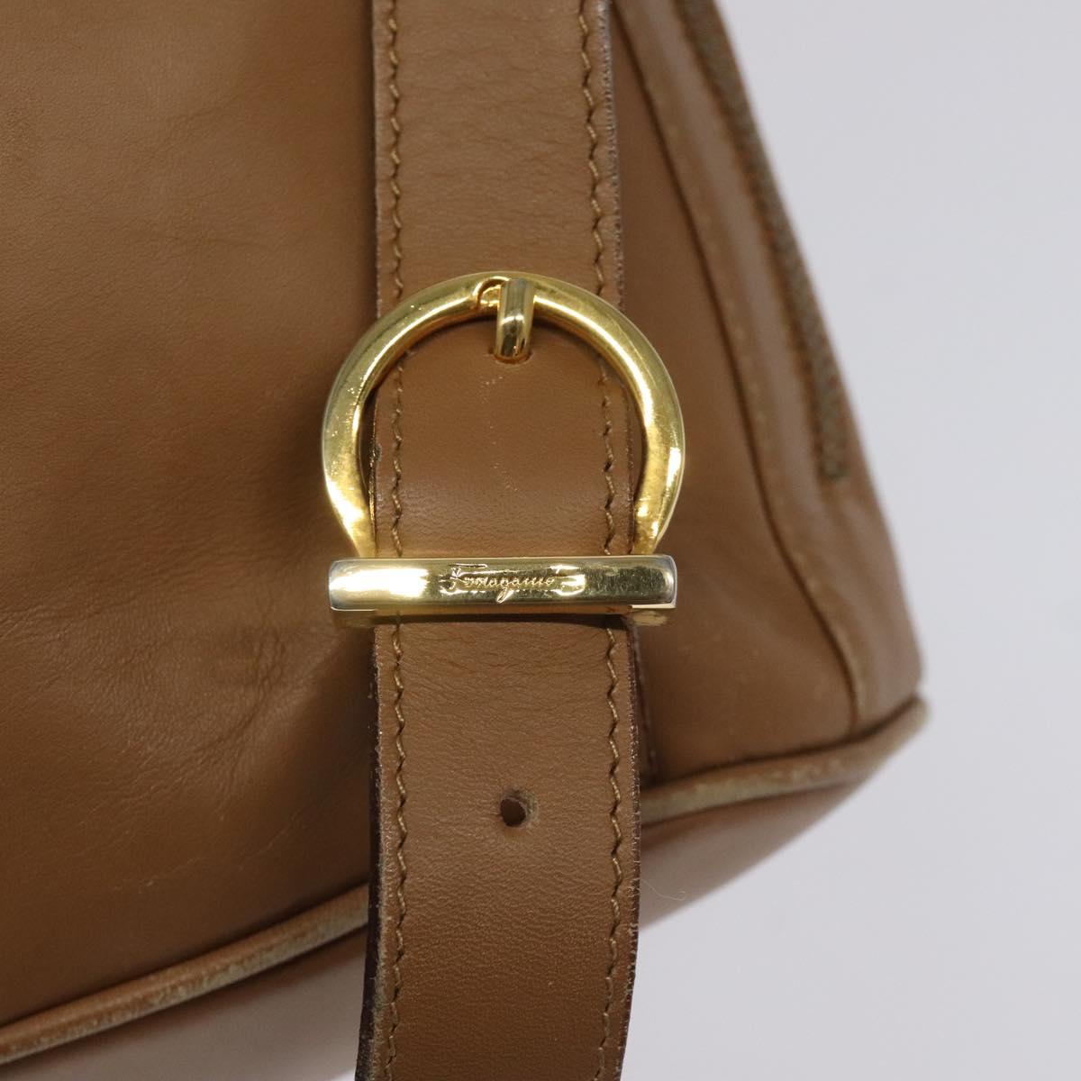 Salvatore Ferragamo Gancini Brown Leather Backpack Bag (Pre-Owned)