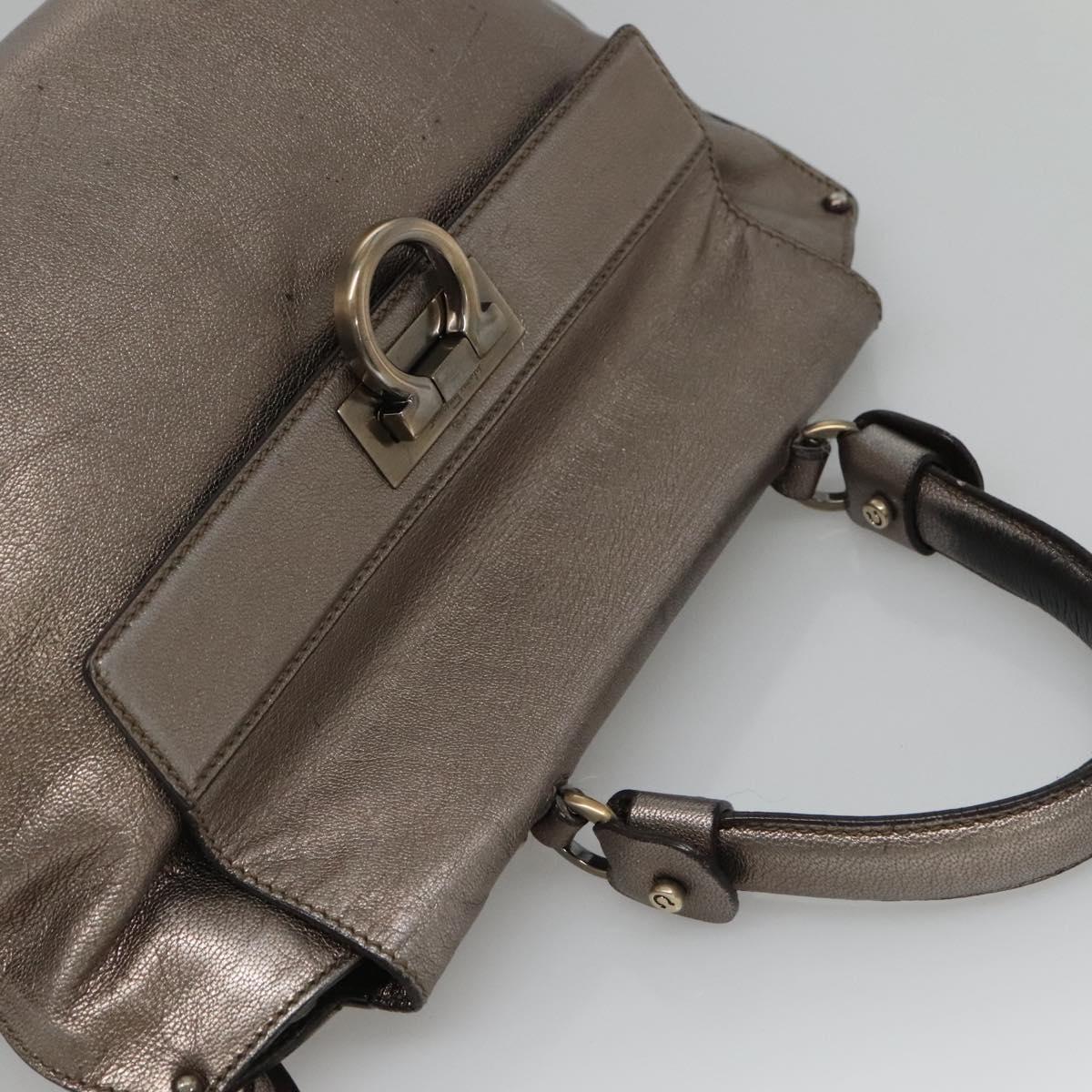 Salvatore Ferragamo Sofia Silver Leather Handbag (Pre-Owned)