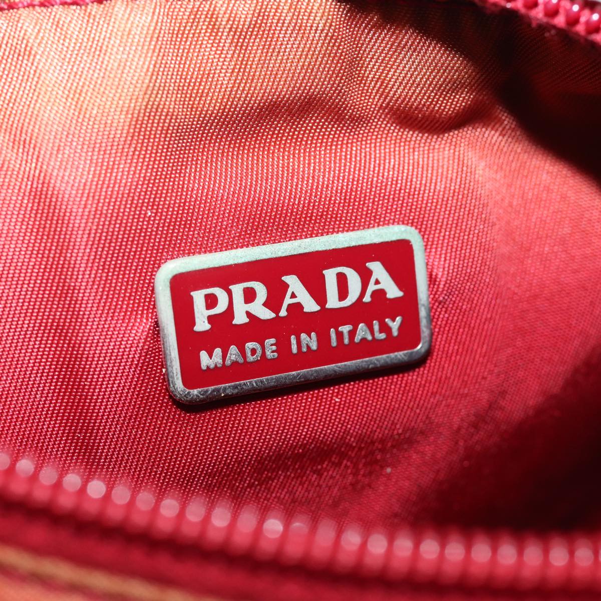 Prada Tessuto Red Synthetic Clutch Bag (Pre-Owned)