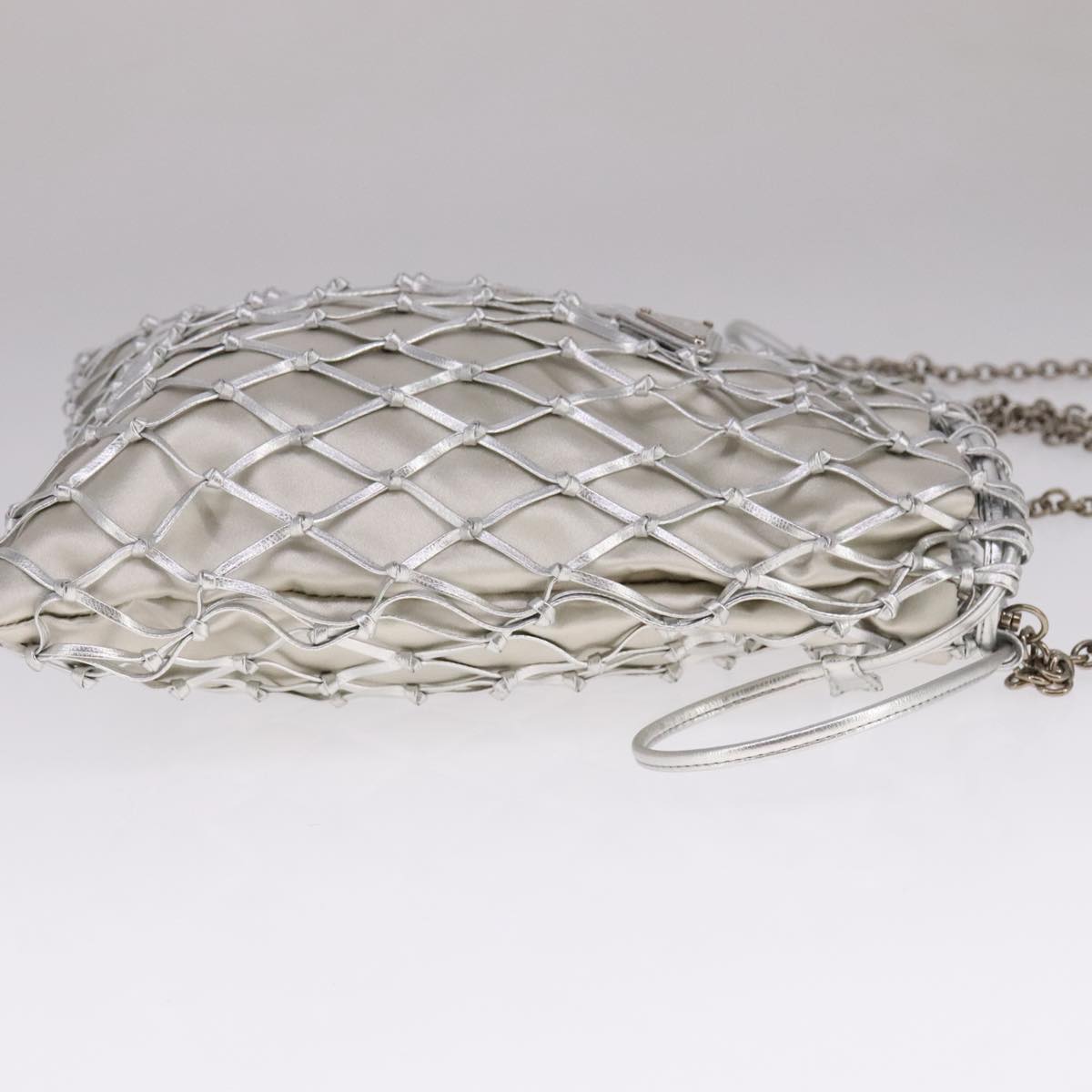 Prada Silver Synthetic Shoulder Bag (Pre-Owned)
