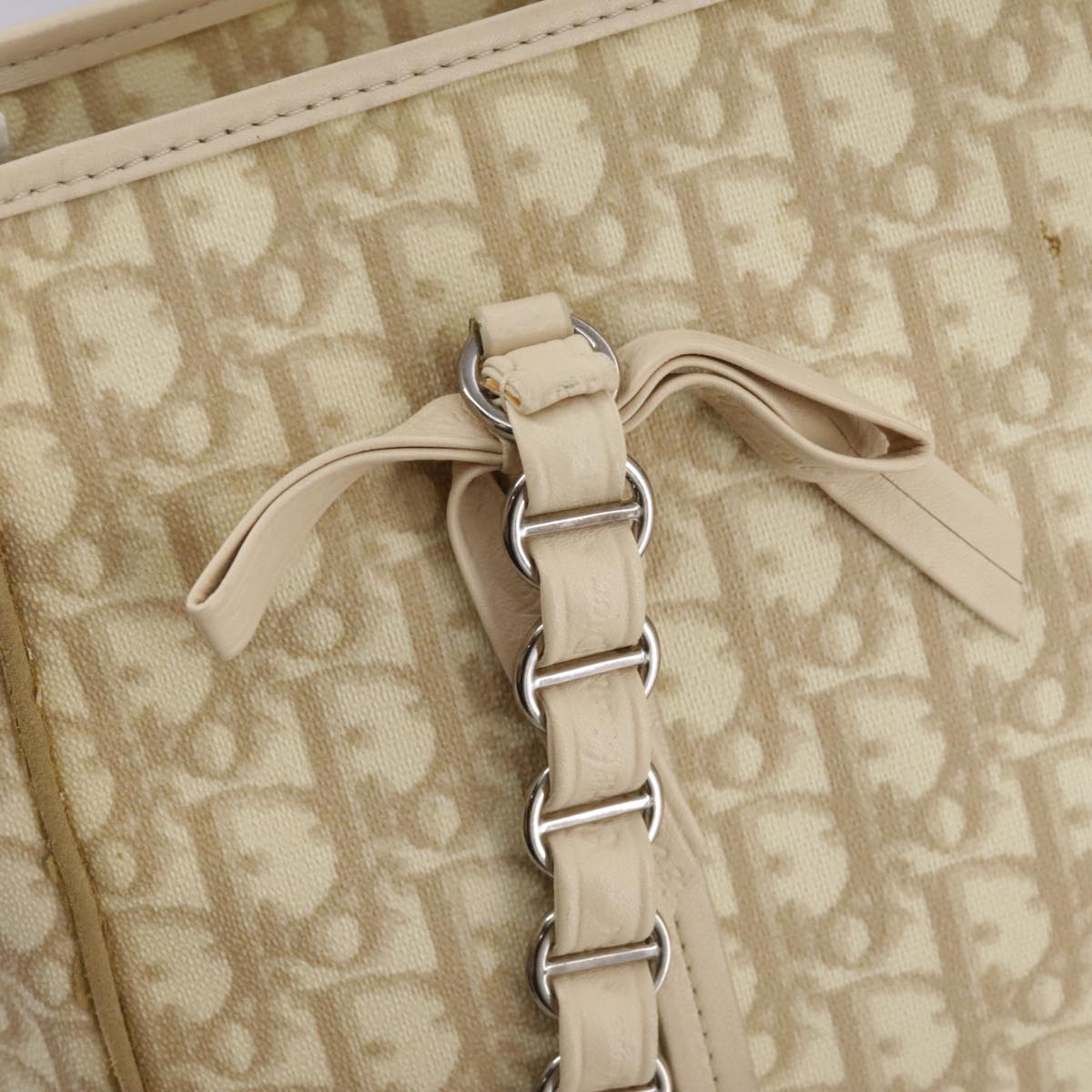 Dior Romantique Beige Canvas Shoulder Bag (Pre-Owned)