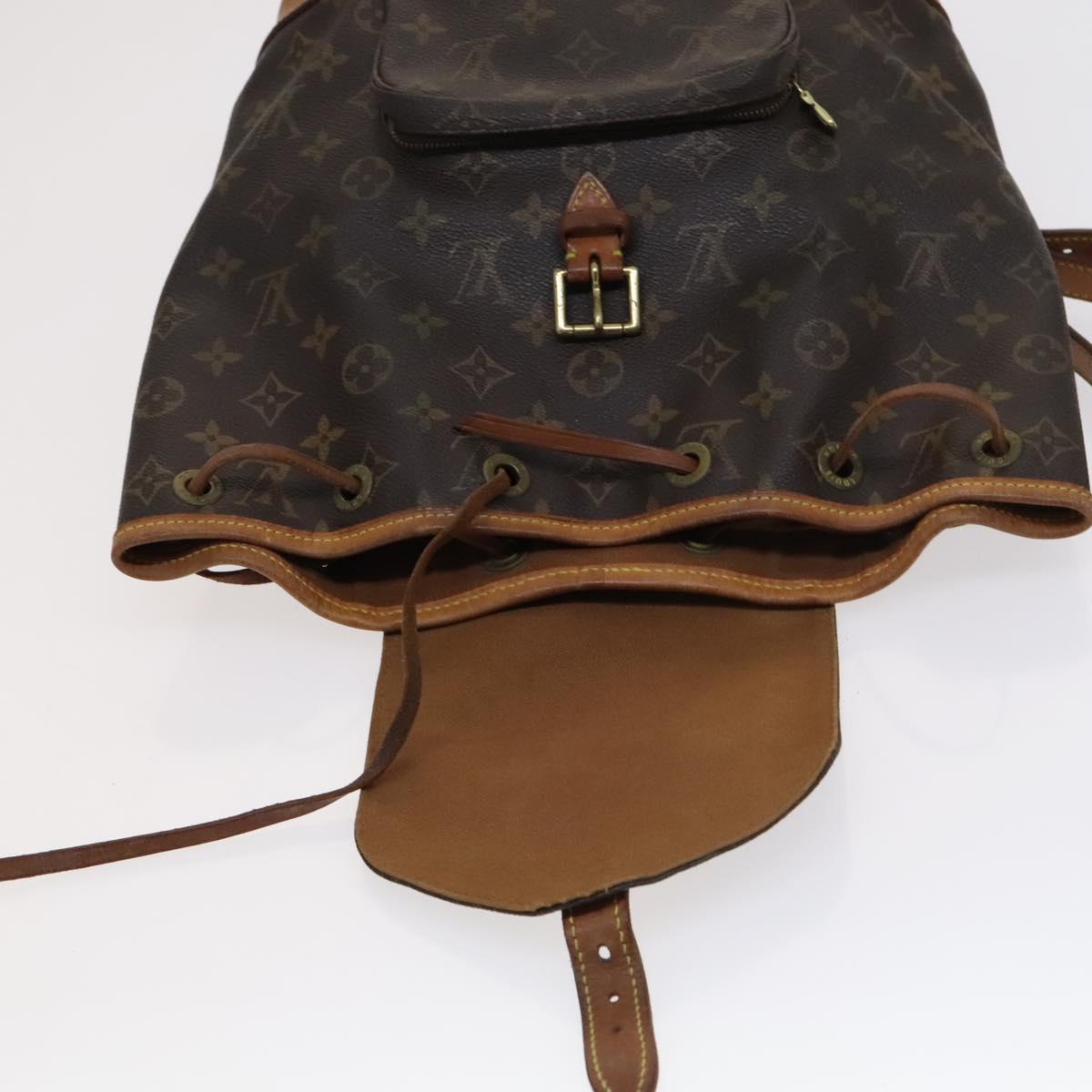 Louis Vuitton Montsouris Mm Brown Canvas Backpack Bag (Pre-Owned)