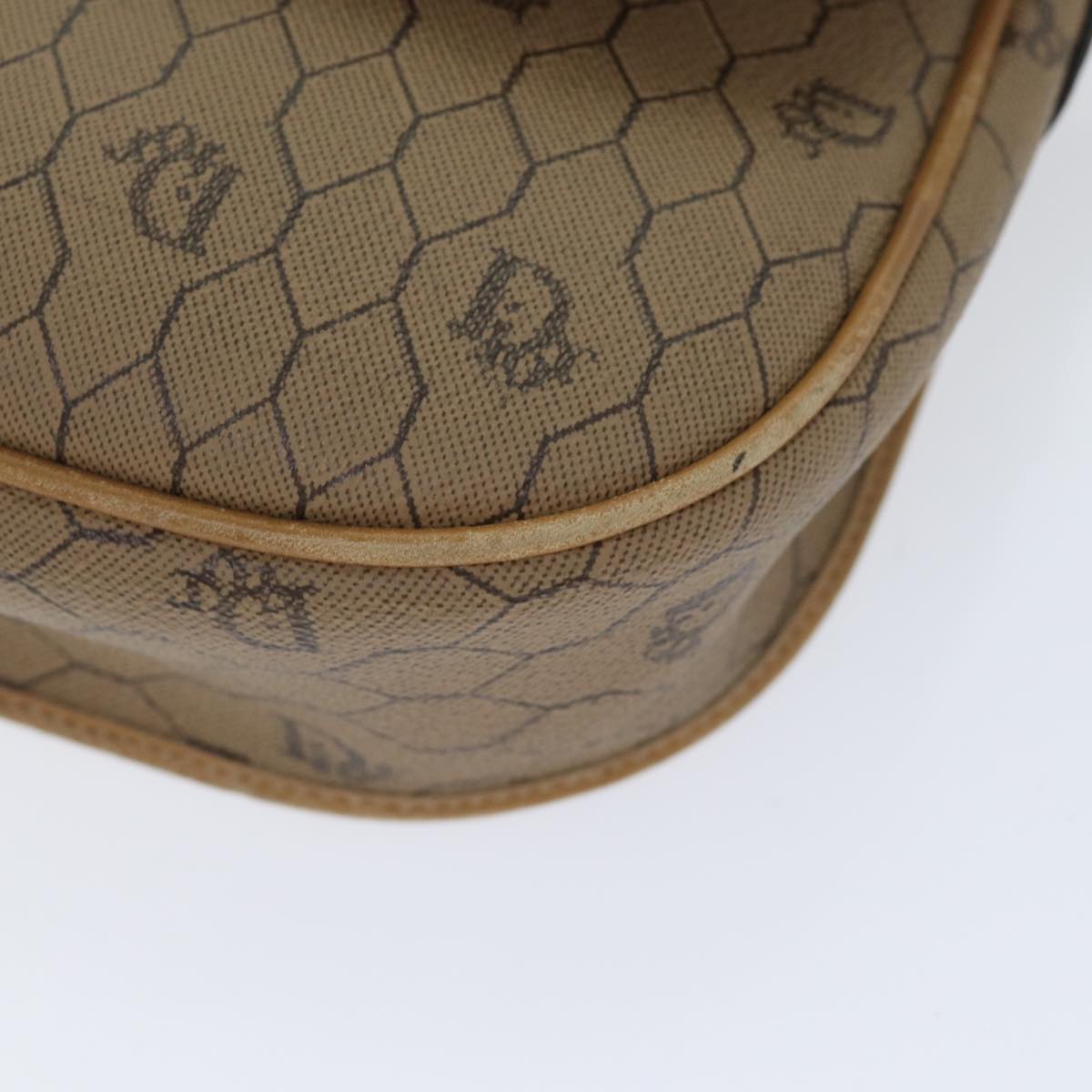 Dior Honeycomb Brown Canvas Shoulder Bag (Pre-Owned)