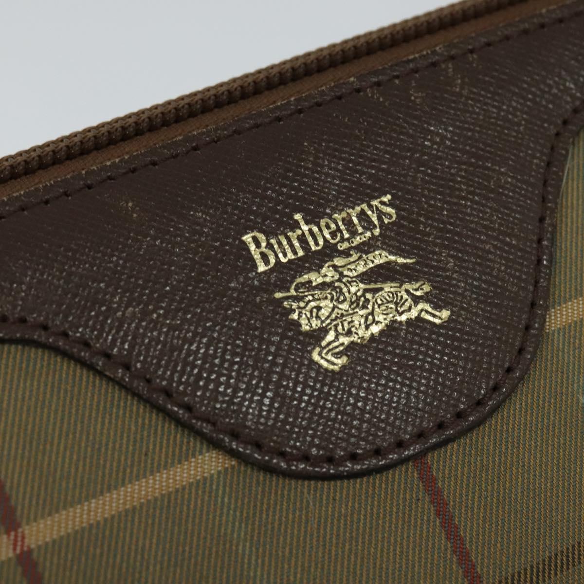 Burberry Nova Check Beige Canvas Clutch Bag (Pre-Owned)