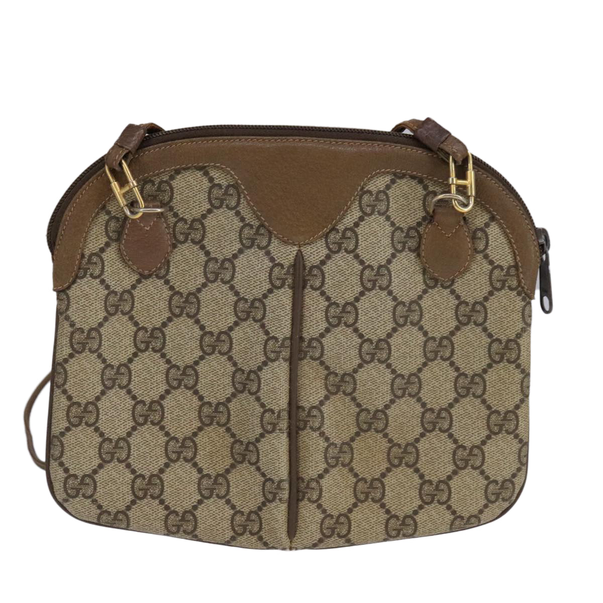 Gucci Gg Canvas Beige Canvas Shoulder Bag (Pre-Owned)