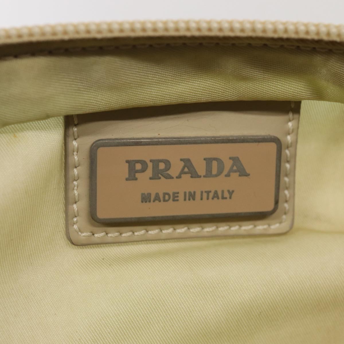 Prada Tessuto Beige Canvas Shoulder Bag (Pre-Owned)