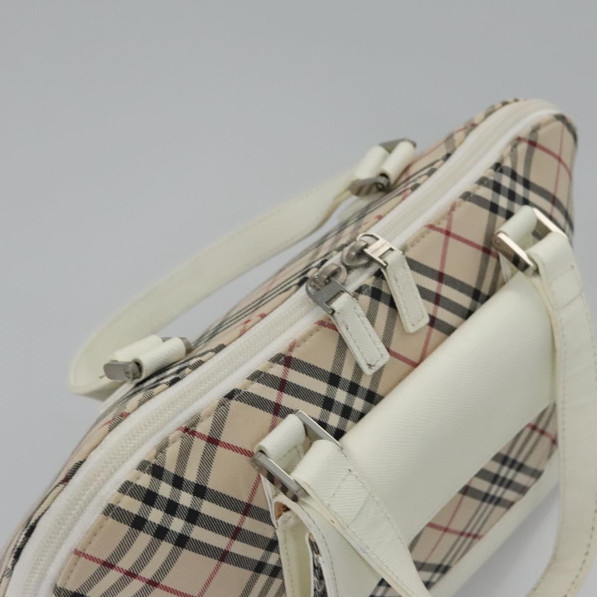 Burberry Nova Check Beige Canvas Handbag (Pre-Owned)