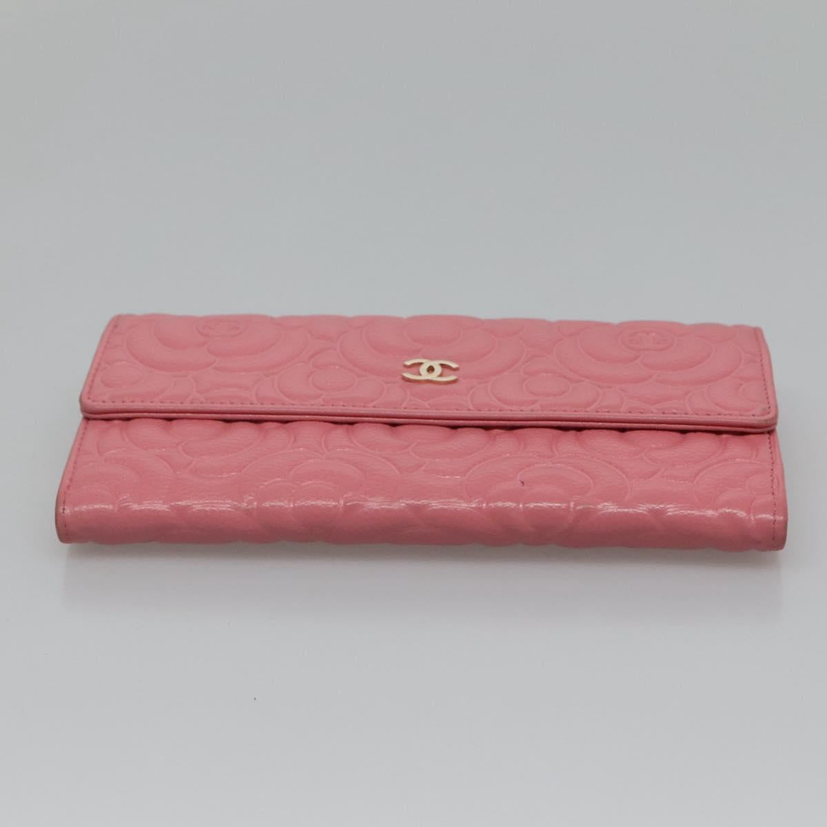 Chanel Camellia Pink Leather Wallet (Pre-Owned)