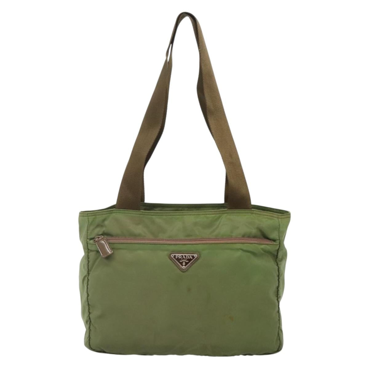 Prada Re-Nylon Khaki Nylon Shoulder Bag (Pre-Owned)