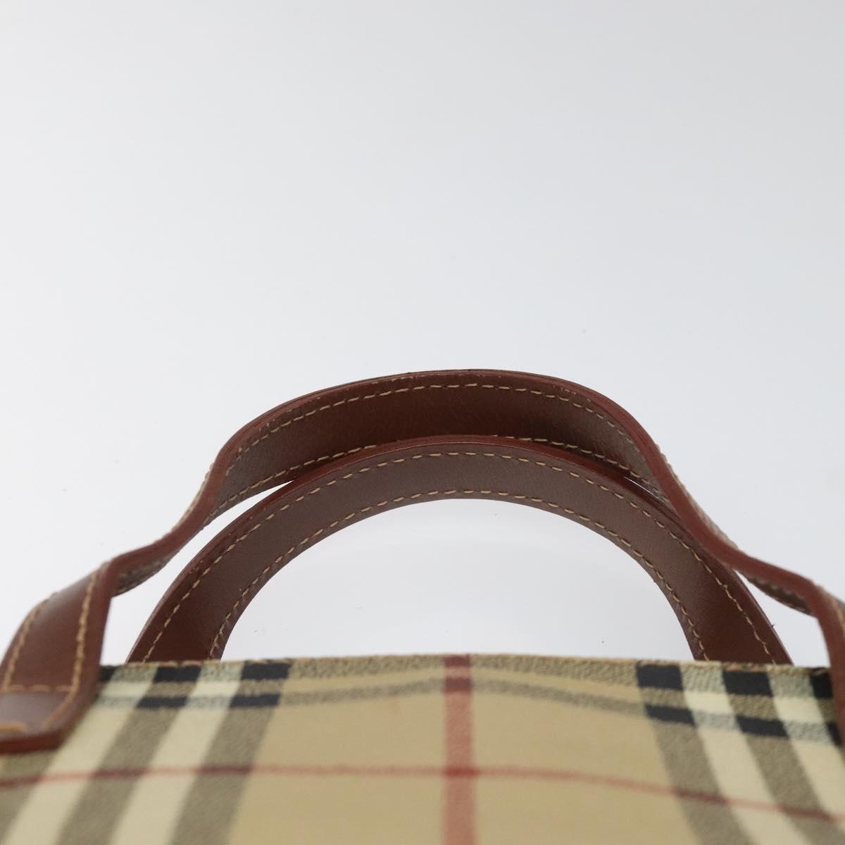 Burberry Haymarket Beige Canvas Handbag (Pre-Owned)