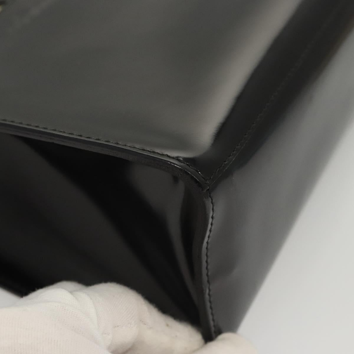 Salvatore Ferragamo Wanda Black Patent Leather Handbag (Pre-Owned)