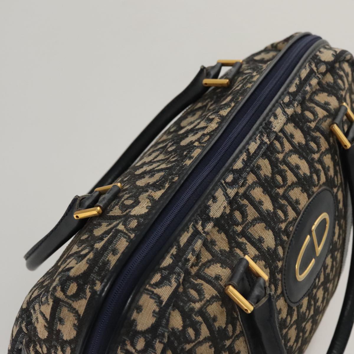 Dior Diorissimo Navy Canvas Handbag (Pre-Owned)