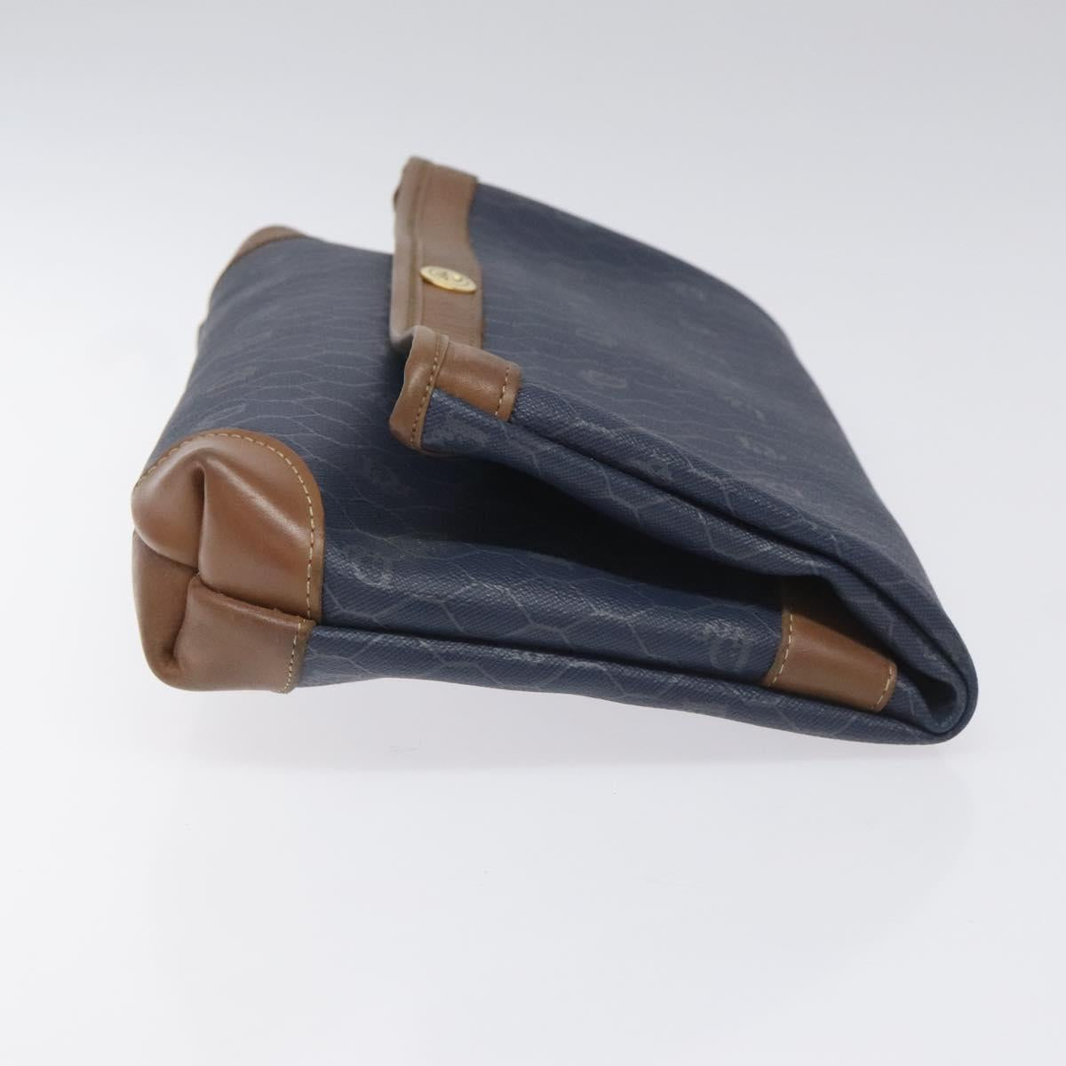 Dior Honeycomb Navy Canvas Clutch Bag (Pre-Owned)