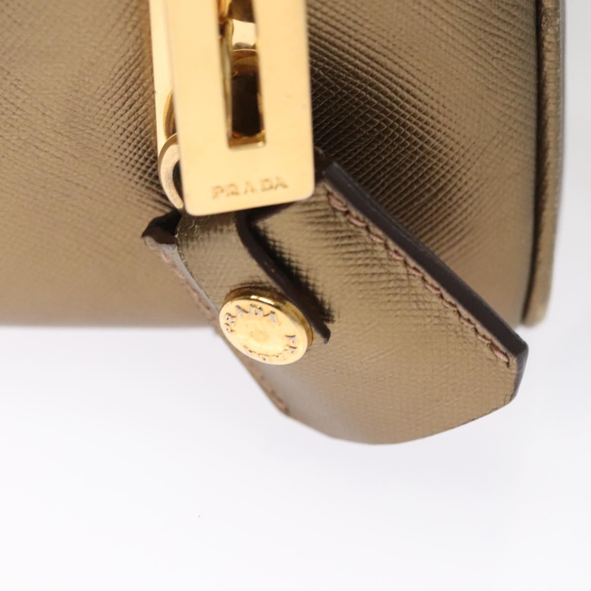 Prada Bauletto Gold Leather Handbag (Pre-Owned)