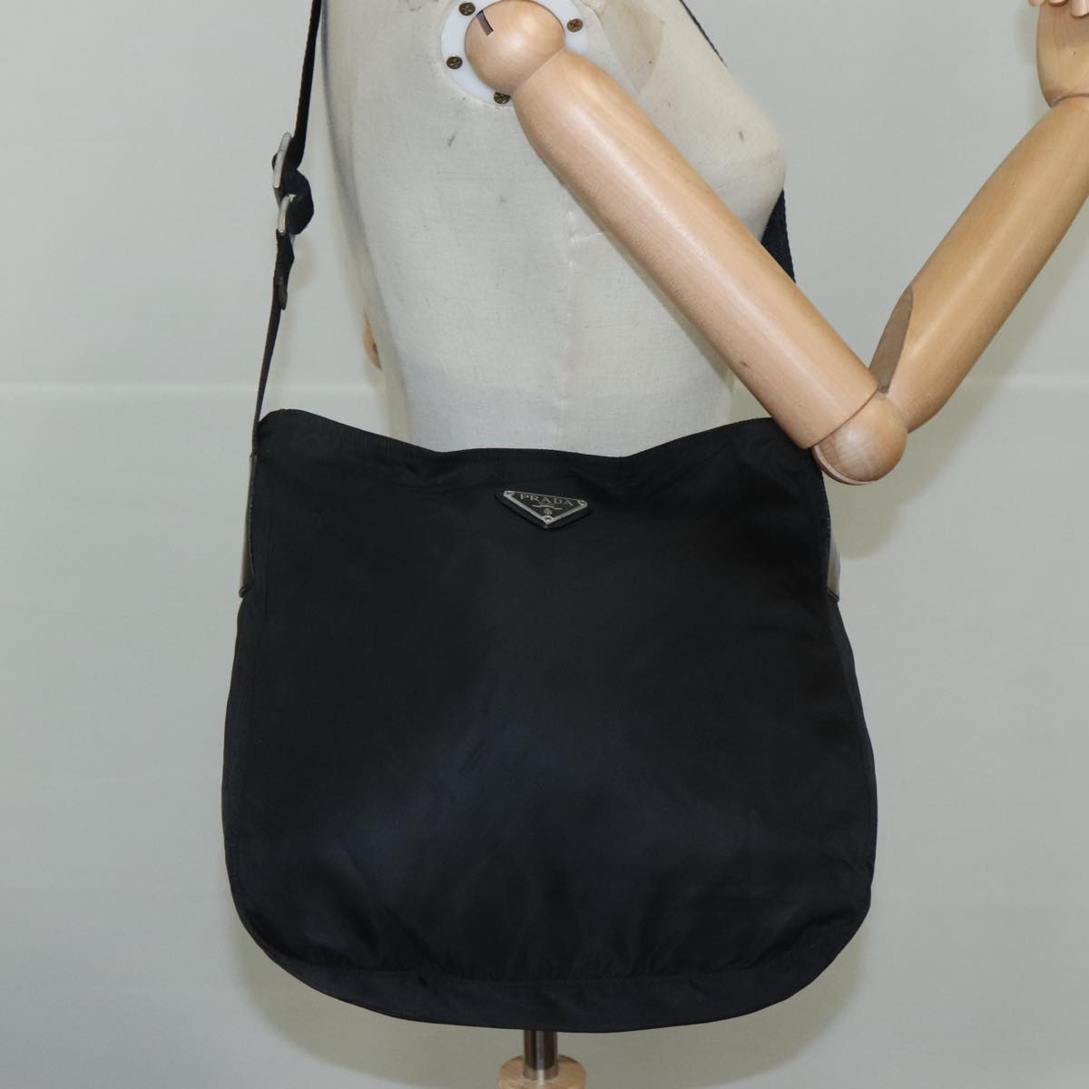 Prada Tessuto Black Synthetic Shoulder Bag (Pre-Owned)
