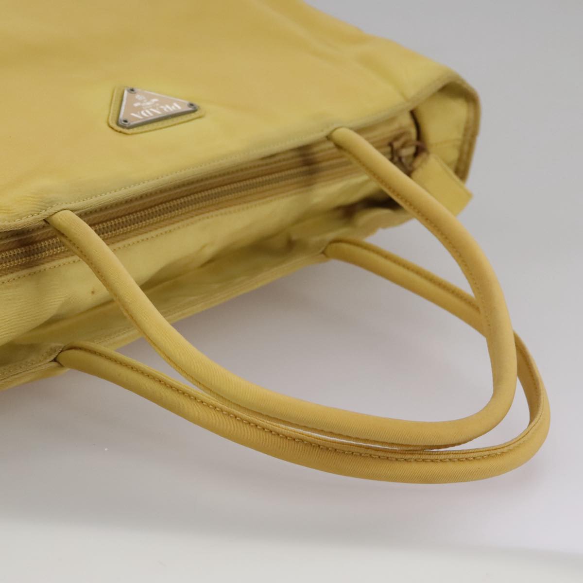 Prada Re-Nylon Yellow Metal Handbag (Pre-Owned)