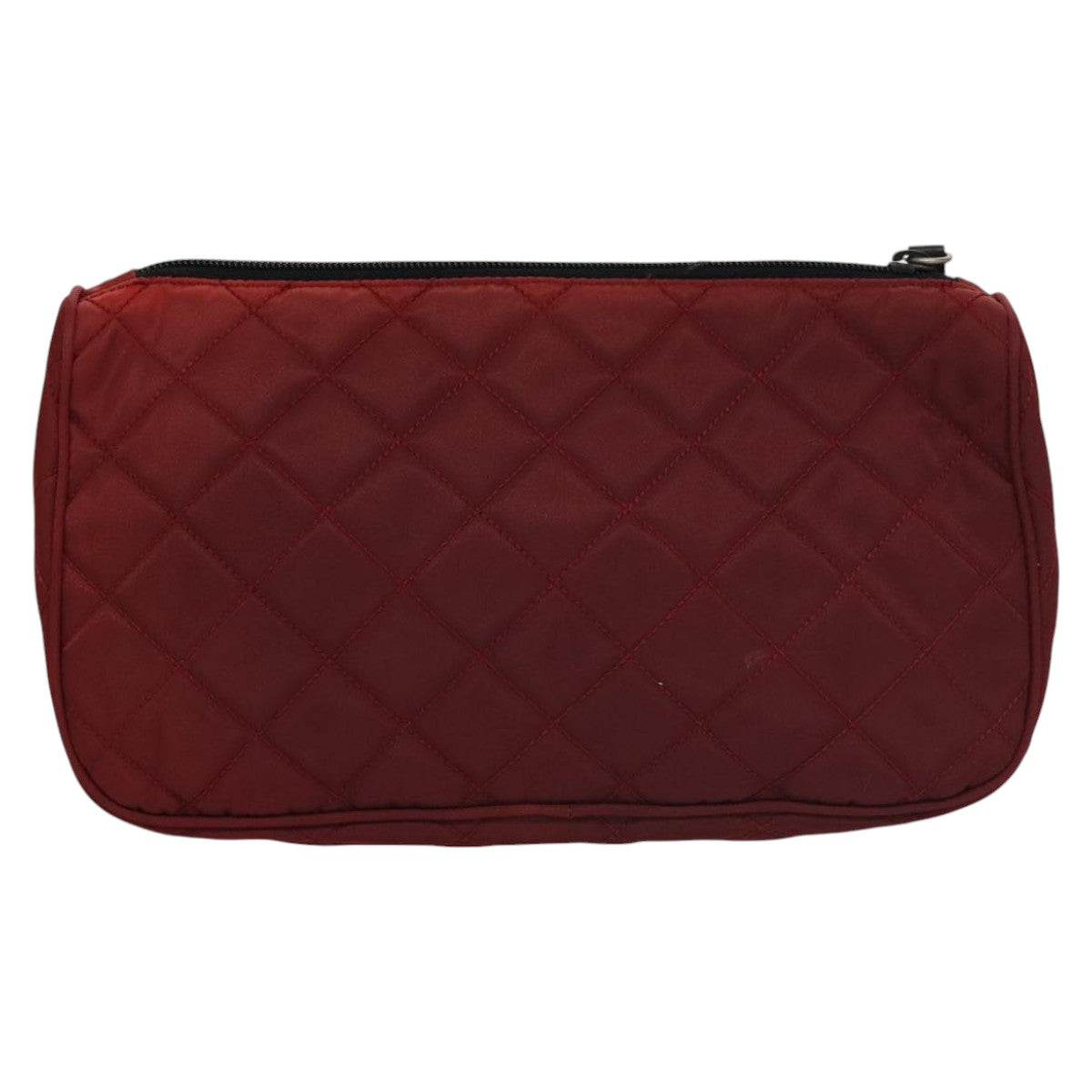 Prada Matelassé Burgundy Synthetic Clutch Bag (Pre-Owned)