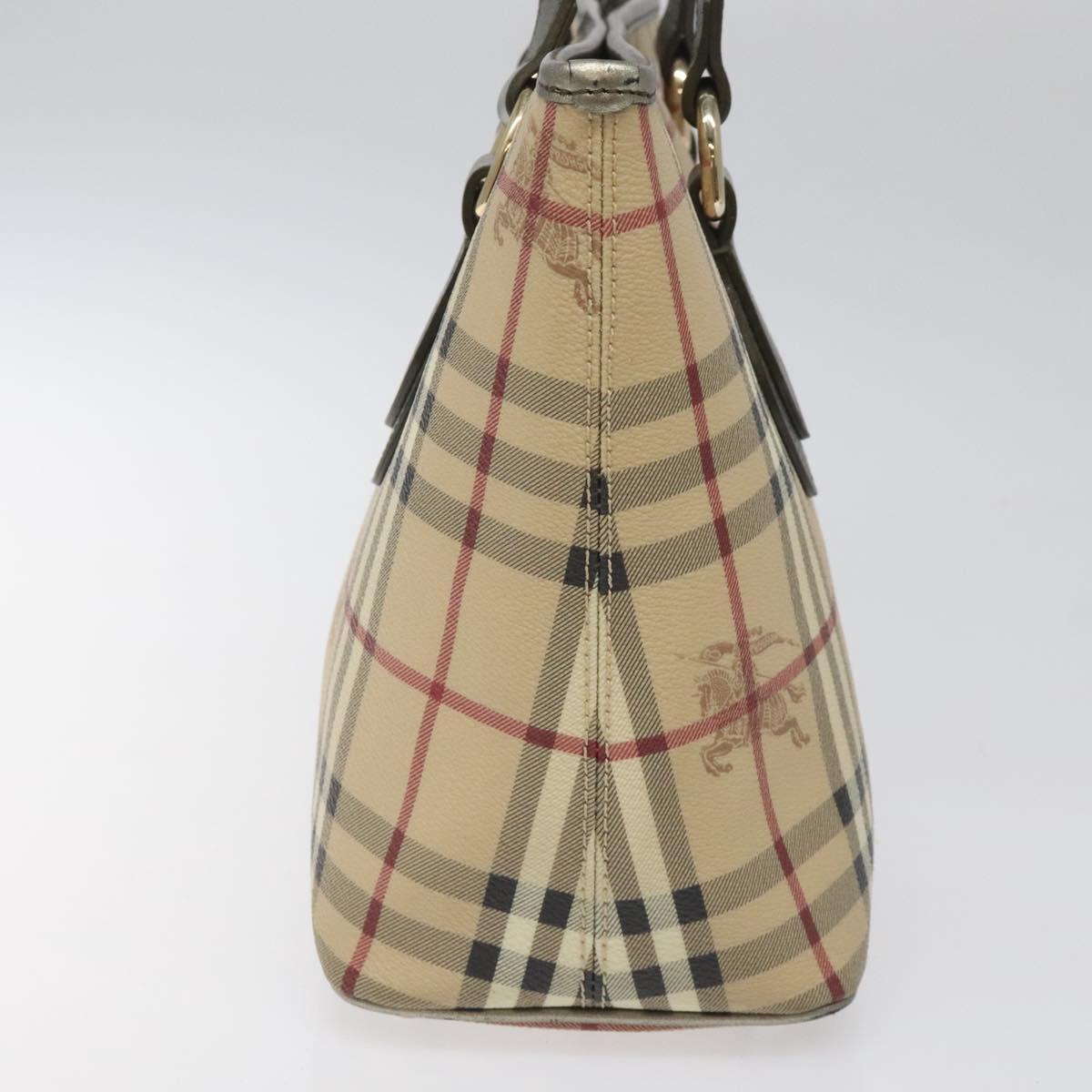 Burberry Haymarket Beige Canvas Shoulder Bag (Pre-Owned)