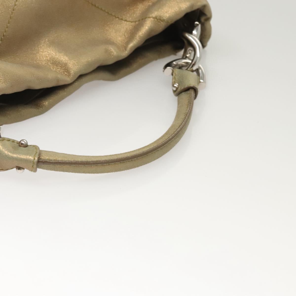 Salvatore Ferragamo Hobo Gold Suede Handbag (Pre-Owned)